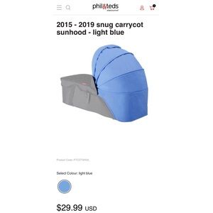 BNWT Phil&Teds 2015 - 2019 snug carrycot sunhood